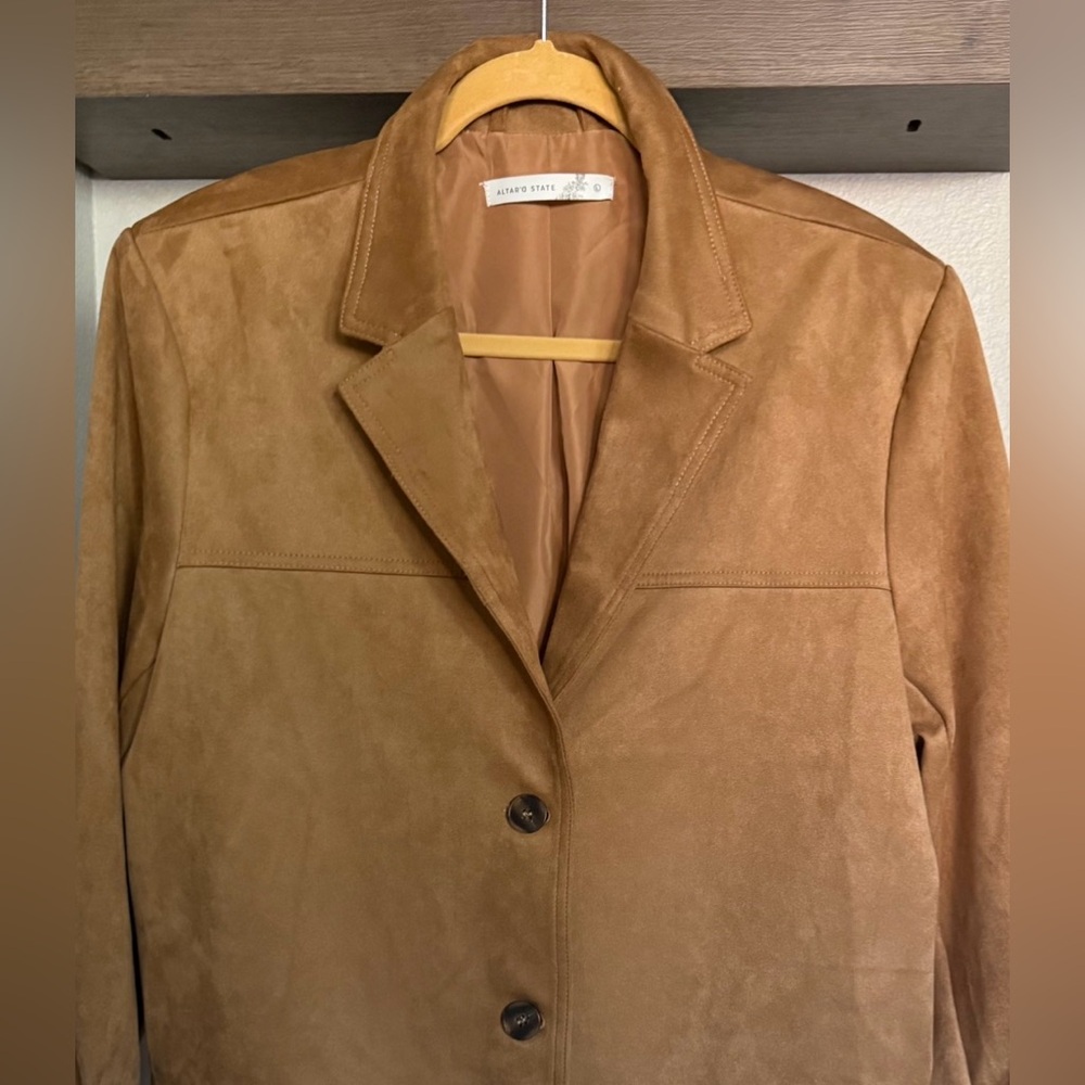 NWOT Altar'd State Tan Suede Blazer